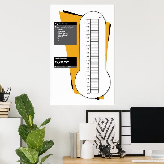 Fundraising-Thermometer nach Prozentanteil Poster (Heimbüro)