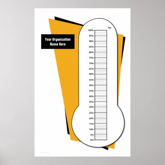 Fundraising-Thermometer nach Prozentanteil Poster (Vorne)