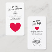 Fundraising-Wohltätigkeit Veranstaltung Spenden Lo Visitenkarte (Vorne/Hinten)