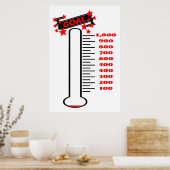 Fundraising-Ziel Thermometer 1K Ziel Poster (Küche)