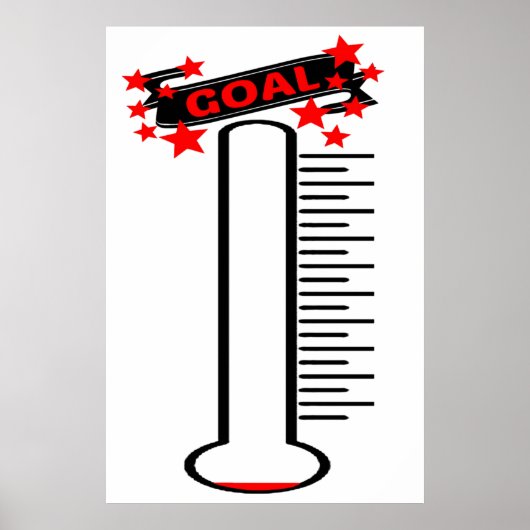 Fundraising-Ziel Thermometer BLANK Ziel Poster (Vorne)