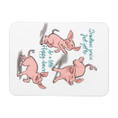Fundus Cartoon Ferkel Happy Dance Magnet (Horizontal)