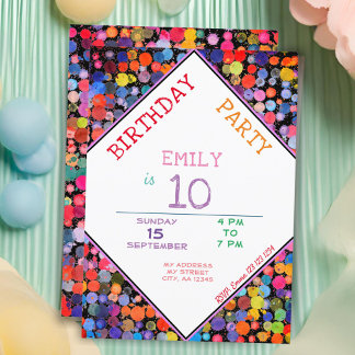 Fundus Colorful Watercolor Paint Blocks Kindergebu Einladung