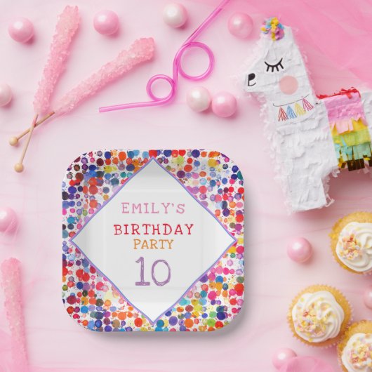 Fundus Colorful Watercolor Paint Blocks Kindergebu Pappteller (Party)