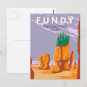 Fundy National Park Canada Travel Art Vintag Postkarte (Vorne/Hinten)