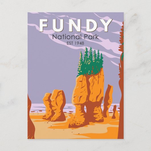 Fundy National Park Canada Travel Art Vintag Postkarte (Vorderseite)