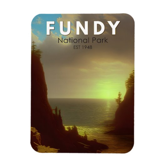 Fundy National Park Canada Vintag Art Magnet (Vertikal)