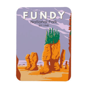Fundy Nationalpark Kanada Reise Kunst Vintage Magnet