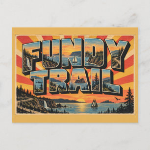 Fundy Trail NB Küstenstraße Forest Bay Kunst Postkarte