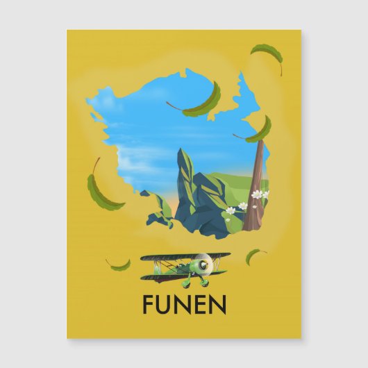 Funen, Dänemark Karte Reiseplakat (Vorderseite)