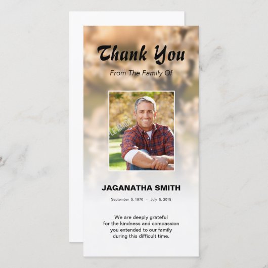 Funera danken Ihnen zu kardieren Dankeskarte (Vorne/Hinten)