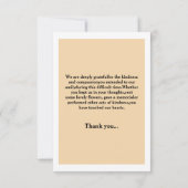 Funera danken Ihnen zu kardieren Dankeskarte (Rückseite)