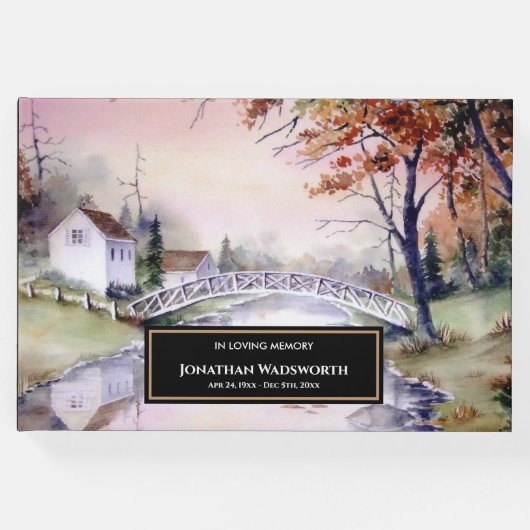 Funeral Arched Bridge New England Landscape Gästebuch (Vorderseite)