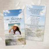Funeral Beach In Loving Memory Photo Prayer Card