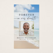 Funeral Beach Photo Forever Hearts Prayer Card (Vorderseite)