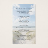 Funeral Beach Photo In Loving Memory Prayer Card (Rückseite)