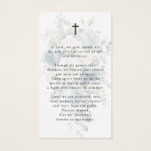Funeral Blue Floral Photo Sympathy Prayer Card (Rückseite)