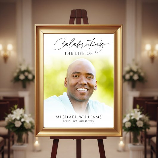 Funeral Celebrating Life of Photo Welcome Sign Poster