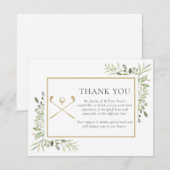 Funeral Celebration Of Life Greenery Golfer Dankeskarte (Vorne/Hinten)