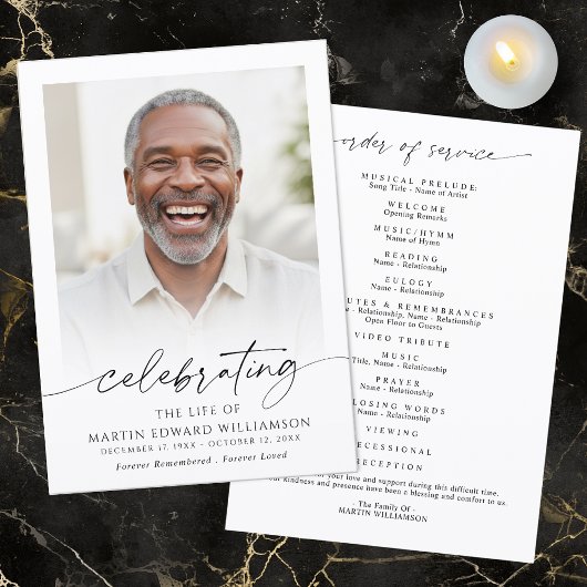 Funeral Celebration of Life Order of Service Photo Programm