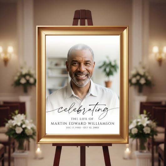 Funeral Celebration of Life Photo Memorial Poster