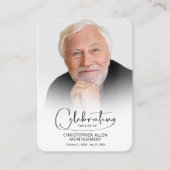 Funeral Celebration of Life Photo Prayer Card Visitenkarte (Vorderseite)