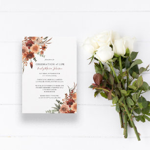Funeral Celebration of Life Terracotta Invitation Einladung