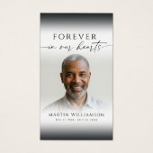 Funeral Cross Forever Hearts Photo Prayer Card (Vorderseite)