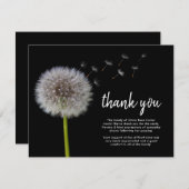 Funeral Dandelion Danke | Bereavement Wünsche (Vorne/Hinten)