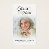 Funeral Forever Hearts Cross Photo Prayer Card (Vorderseite)