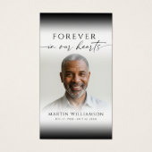 Funeral Forever Hearts Photo Cross Prayer Card (Vorderseite)