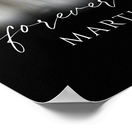 Funeral Forever In Our Hearts Photo Modern Script Poster (Ecke)