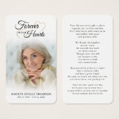 Funeral Forever In Our Hearts Photo Prayer Card (Vorne & Hinten)