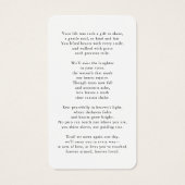 Funeral Forever In Our Hearts Photo Prayer Card (Rückseite)