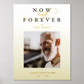 Funeral Golden Gradient Photo Whimsical Script Foliendrucke (Vorderseite)