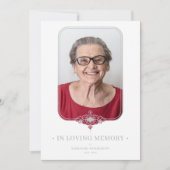 Funeral Grey Ornamental Lace Effect Photo Einladung (Vorderseite)