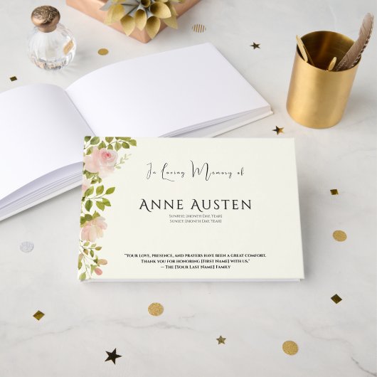 Funeral Guest Book Gästebuch (Vorderseite Offen)