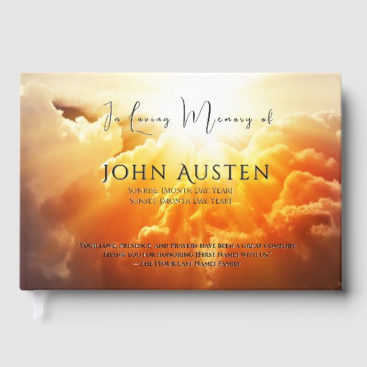 Funeral Guest Book Gästebuch (Vorderseite)