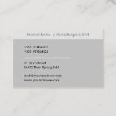 funeral home/Beerdigungsinstitut Kontur Baum Kreuz Visitenkarte (Rückseite)