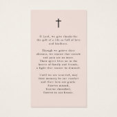 Funeral In Loving Memory Cross Photo Prayer Card (Rückseite)