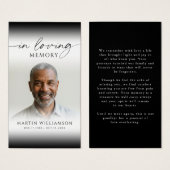 Funeral In Loving Memory Photo Modern Prayer Card (Vorne & Hinten)