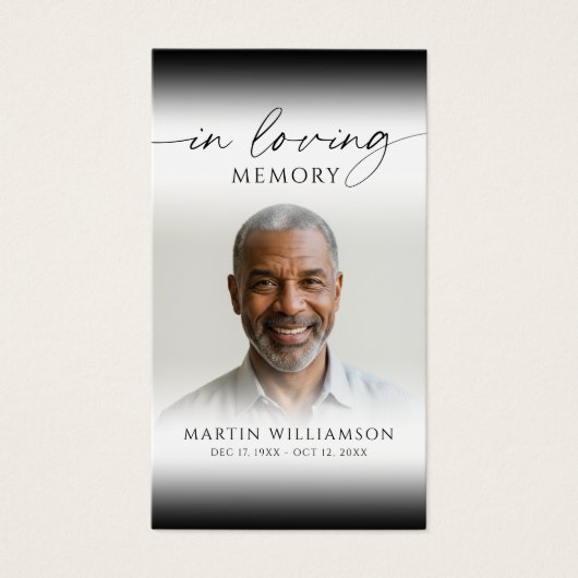 Funeral In Loving Memory Photo Modern Prayer Card (Vorderseite)