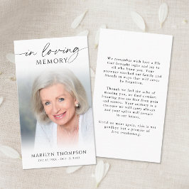 Funeral In Loving Memory Photo Prayer Card Visitenkarte