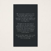 Funeral In Loving Memory Photo Simple Prayer Card (Rückseite)