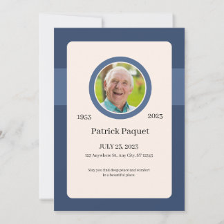 Funeral Invitation Template – Dark Blue Memorial Einladung