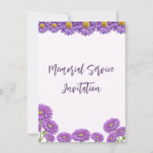 Funeral Invitation with Purple Gerberas Einladung (Rückseite)
