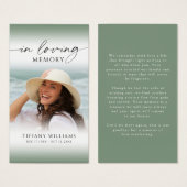 Funeral Loving Memory Photo Sympathy Prayer Card (Vorne & Hinten)