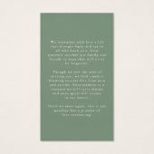 Funeral Loving Memory Photo Sympathy Prayer Card (Rückseite)