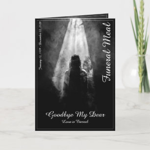 Funeral Meal Menu Card Into the light Karte