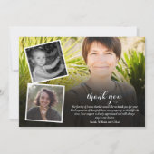 Funeral Memorial 4 Photo Collage Script Dankeskarte (Vorderseite)